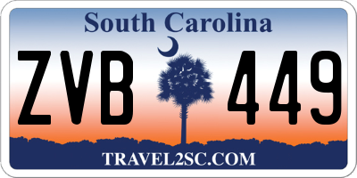 SC license plate ZVB449