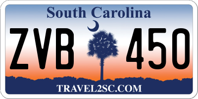 SC license plate ZVB450