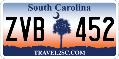 SC license plate ZVB452