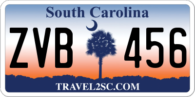 SC license plate ZVB456