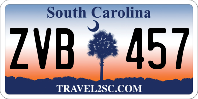 SC license plate ZVB457