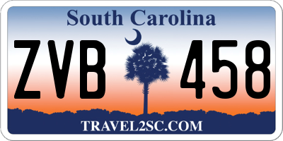 SC license plate ZVB458
