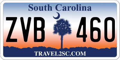 SC license plate ZVB460