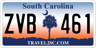 SC license plate ZVB461