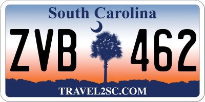 SC license plate ZVB462