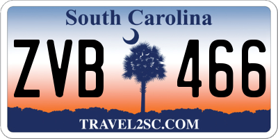 SC license plate ZVB466