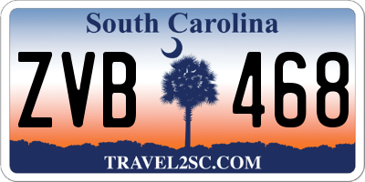 SC license plate ZVB468