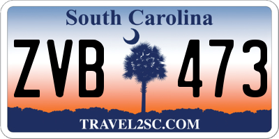 SC license plate ZVB473
