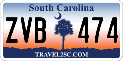 SC license plate ZVB474
