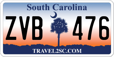 SC license plate ZVB476