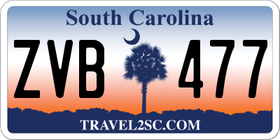 SC license plate ZVB477