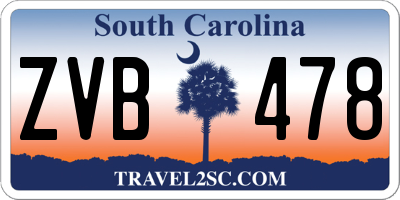 SC license plate ZVB478