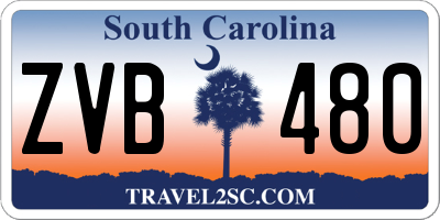 SC license plate ZVB480