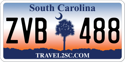 SC license plate ZVB488