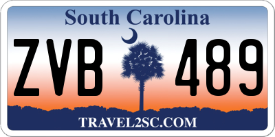SC license plate ZVB489
