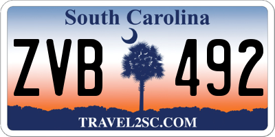 SC license plate ZVB492