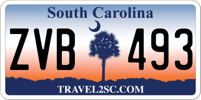 SC license plate ZVB493
