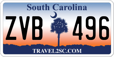 SC license plate ZVB496