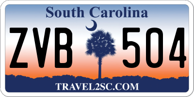 SC license plate ZVB504