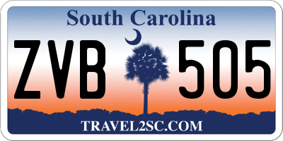SC license plate ZVB505