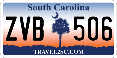 SC license plate ZVB506
