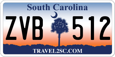 SC license plate ZVB512