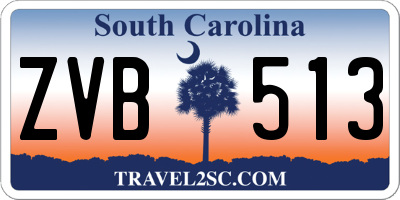 SC license plate ZVB513