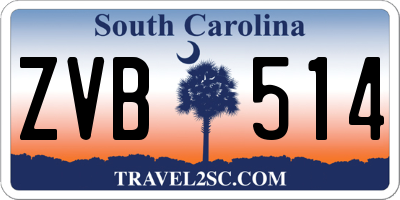 SC license plate ZVB514