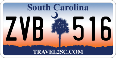 SC license plate ZVB516