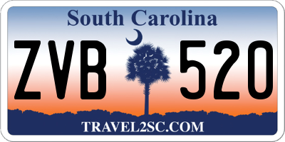 SC license plate ZVB520