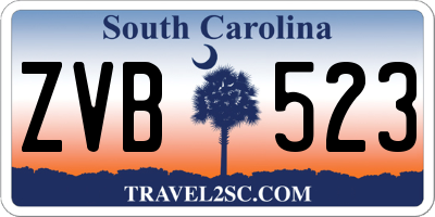 SC license plate ZVB523