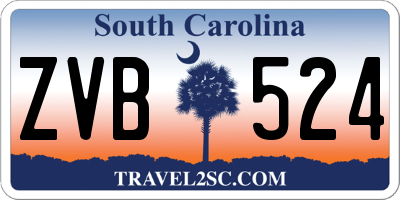SC license plate ZVB524