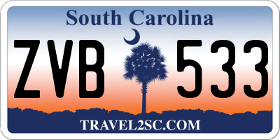 SC license plate ZVB533