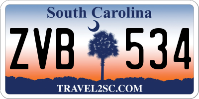 SC license plate ZVB534