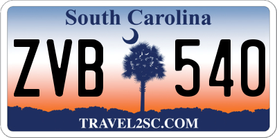 SC license plate ZVB540