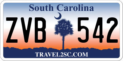 SC license plate ZVB542