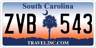 SC license plate ZVB543