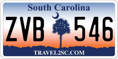 SC license plate ZVB546