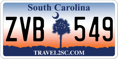 SC license plate ZVB549