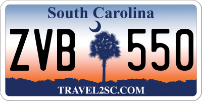 SC license plate ZVB550