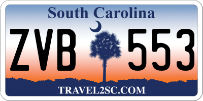 SC license plate ZVB553