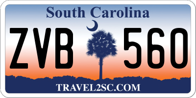 SC license plate ZVB560