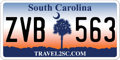 SC license plate ZVB563