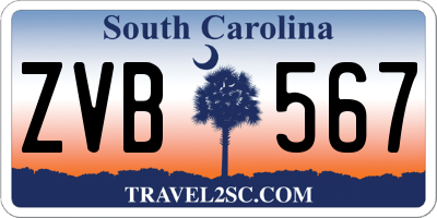 SC license plate ZVB567