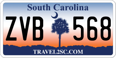 SC license plate ZVB568