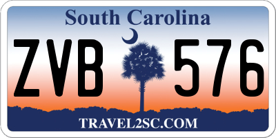 SC license plate ZVB576