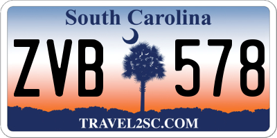 SC license plate ZVB578