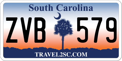 SC license plate ZVB579