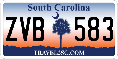 SC license plate ZVB583