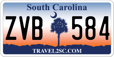 SC license plate ZVB584